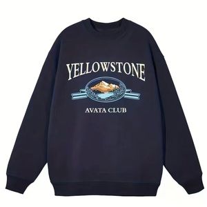 (New) oversized Vintage Yellowstone Navy Graphic Crew Neck